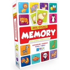 Blue Focus Akıl Oyunu - Memory - Hayvanlar (Eşleştirme Kartı 34 Parça)