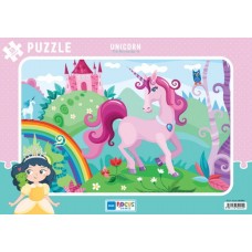 Blue Focus Unicorn (Tek Boynuzlu At) - Puzzle 30 Parça