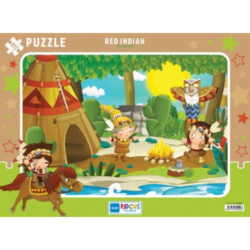 Blue Focus Red Indian (Kızılderili) - Puzzle 72 Parça