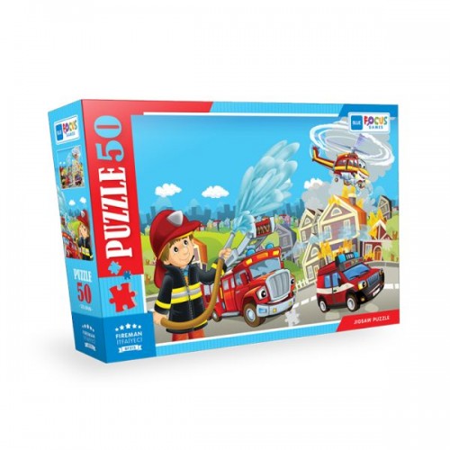 Blue Focus Fireman (İtfaiyec) - Puzzle 50 Parça