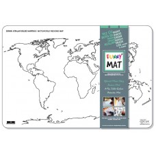 Funny Mat - Dünya Kıtalar Dilsiz Haritası 33,5x48cm