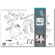 Funny Mat - Hayvanlar Alemi Dünya Dilsiz Haritası - Küçük 33,5x48cm