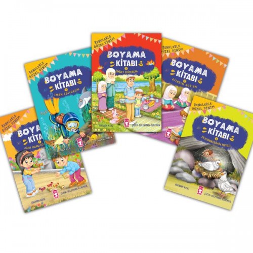 Renklerle Güzel Dinim Boyama Kitabı Set (5 Kitap)