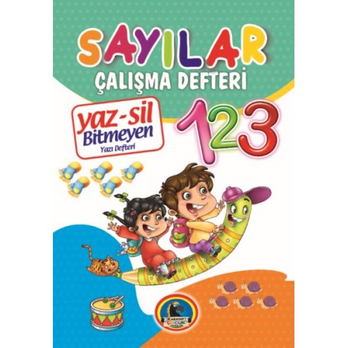 Yaz-Sil Sayılar Bitmeyen Yazı Defteri+Tahta Kalemi