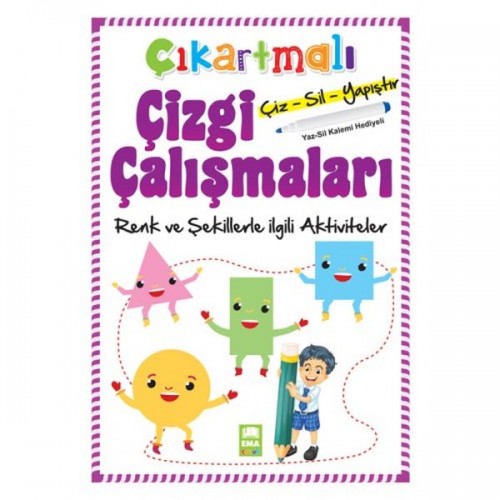 Çıkartmalı Çizgi Çalışmaları Renk ve Şekillerle İlgili Aktiviteler