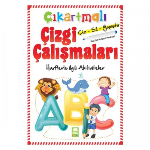 Çıkartmalı Çizgi Çalışmaları Harflerle İlgili Aktiviteler