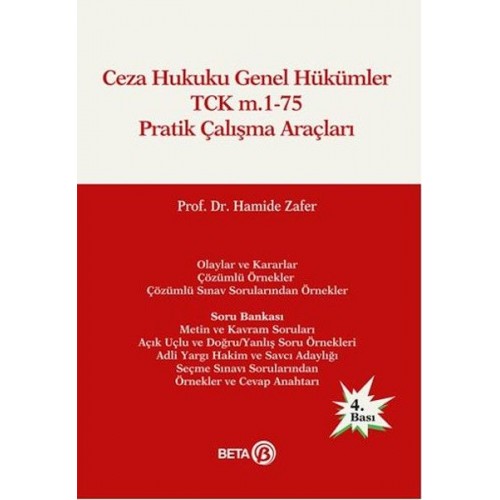 Ceza Hukuku Genel Hükümler TCK m.1-75 Pratik Çalışma Araçları