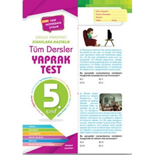 5. Sınıf Tüm Dersler Yaprak Test