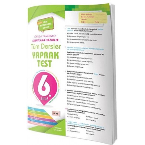 6. Sınıf Tüm Dersler Yaprak Test