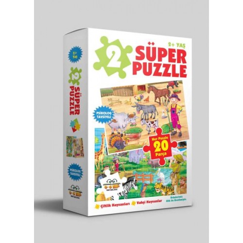 2 Süper Puzzle - Çiftlik Hayvanları - Vahşi Hayvanlar 2+ Yaş