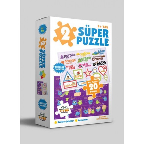 2 Süper Puzzle - Renkler - Şekiller - Kavramlar 2+ Yaş