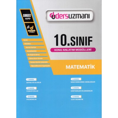 Ders Uzmanı 10. Sınıf Matematik Konu Anlatım Modülleri (Yeni)