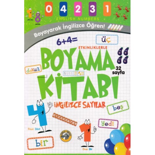 Etkinliklerle Boyama Kitabı İngilizce Sayılar