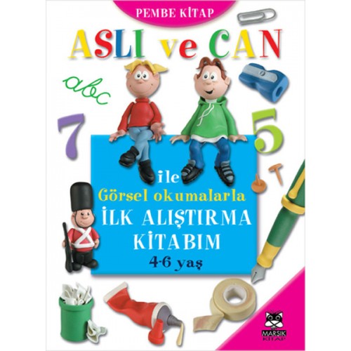 Aslı ve Can ile Görsel Okumalarla İlk Alıştırma Kitabım (Pembe Kitap)