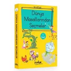 1. Sınıf Dünya Masallarından Seçmeler (10 Kitaplık Set - Düz Yazılı)