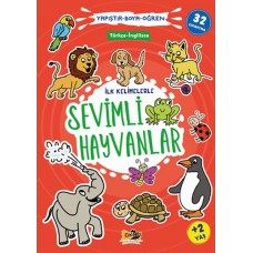 İlk Kelimelerle Sevimli Hayvanlar Yapıştır-Boya-Öğren