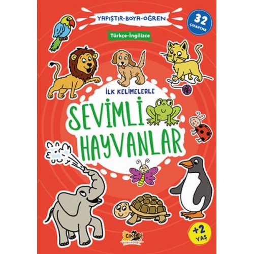 İlk Kelimelerle Sevimli Hayvanlar Yapıştır-Boya-Öğren