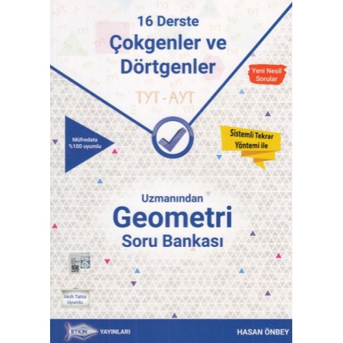 Etkin TYT - AYT Uzmanından Geometri Soru Bankası 16 Derste Çokgenler ve Dörtgenler (32,00 TL)