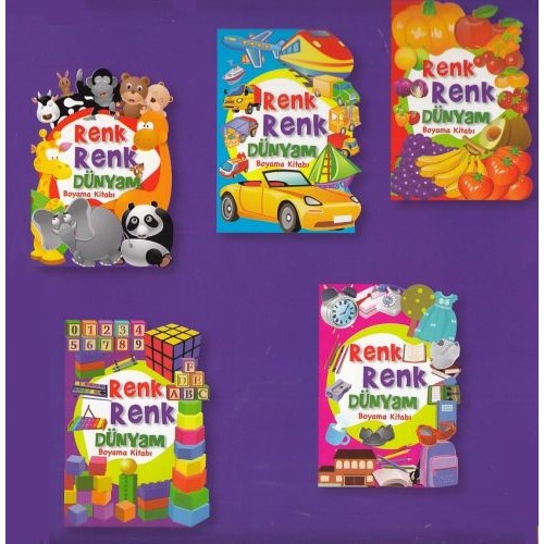 Renk Renk Dünyam Boyama Kitabı (5 Kitap)