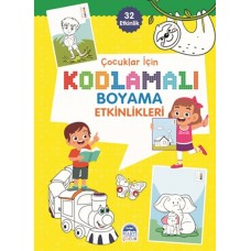 Çocuklar İçin Kodlamalı Boyama Etkinlikleri - Sarı - 32 Etkinlik