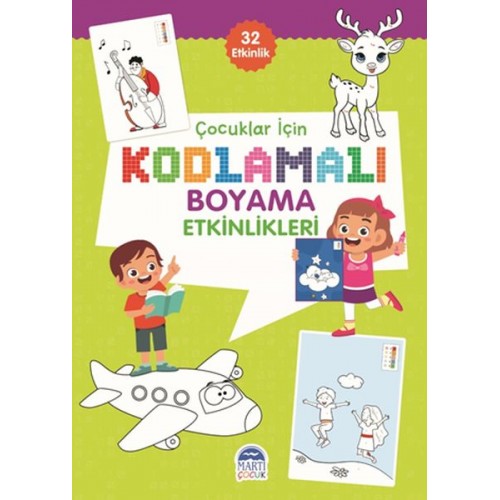 Çocuklar İçin Kodlamalı Boyama Etkinlikleri - Yeşil 2 - 32 Etkinlik