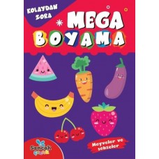 Mega Boyama - Meyveler ve Sebzeler Kolaydan Zora