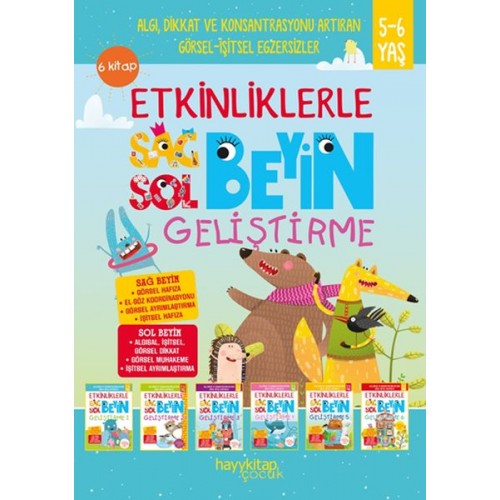 Etkinliklerle Sağ Beyin Sol Beyin Geliştirme (5-6 Yaş) 6 Kitap Takım