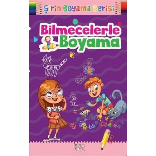 Çocuklar için Okul Öncesi Şirin Boyama Kitabı - Bilmecelerle Boyama